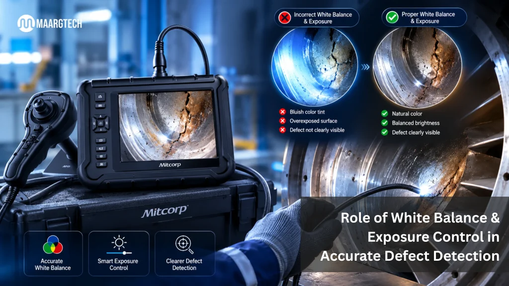 white balance in videoscope inspection